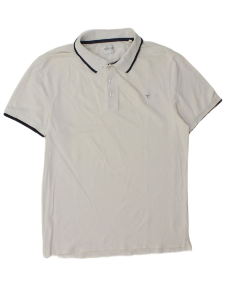 Guess Herren-Poloshirt, Größe L, Weiß
