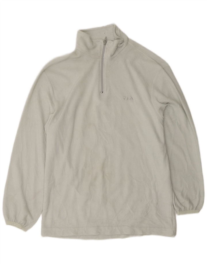 FILA Herren-Fleecepullover mit Reißverschluss, IT 56 XL, weißes Polyester