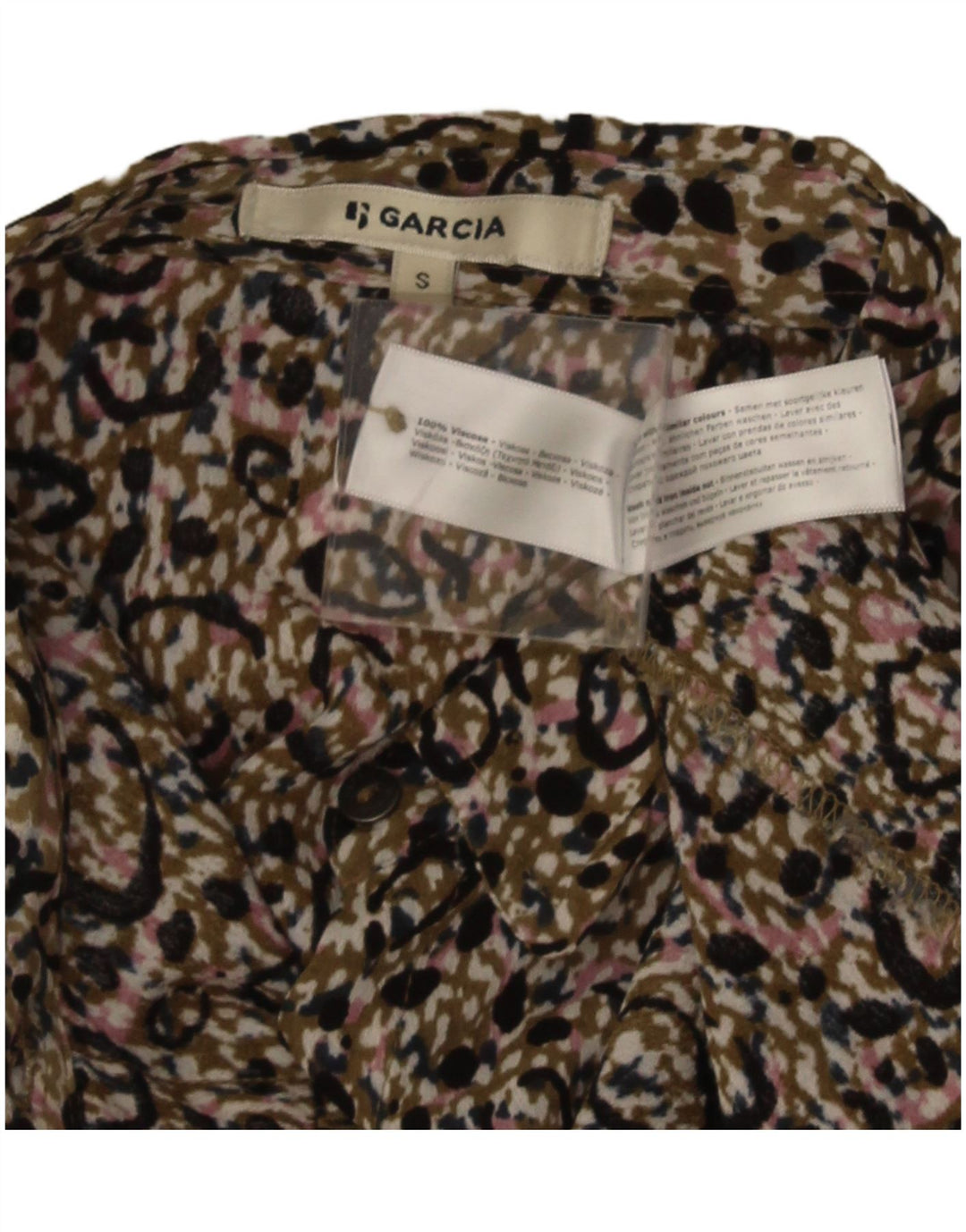 Garcia Womens Abstract Pattern Shirt UK 10 Small Mehrfarbige Viskose