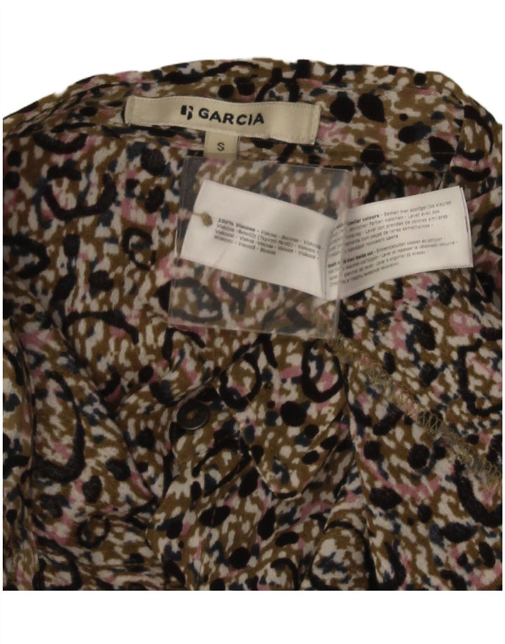 Garcia Womens Abstract Pattern Shirt UK 10 Small Mehrfarbige Viskose