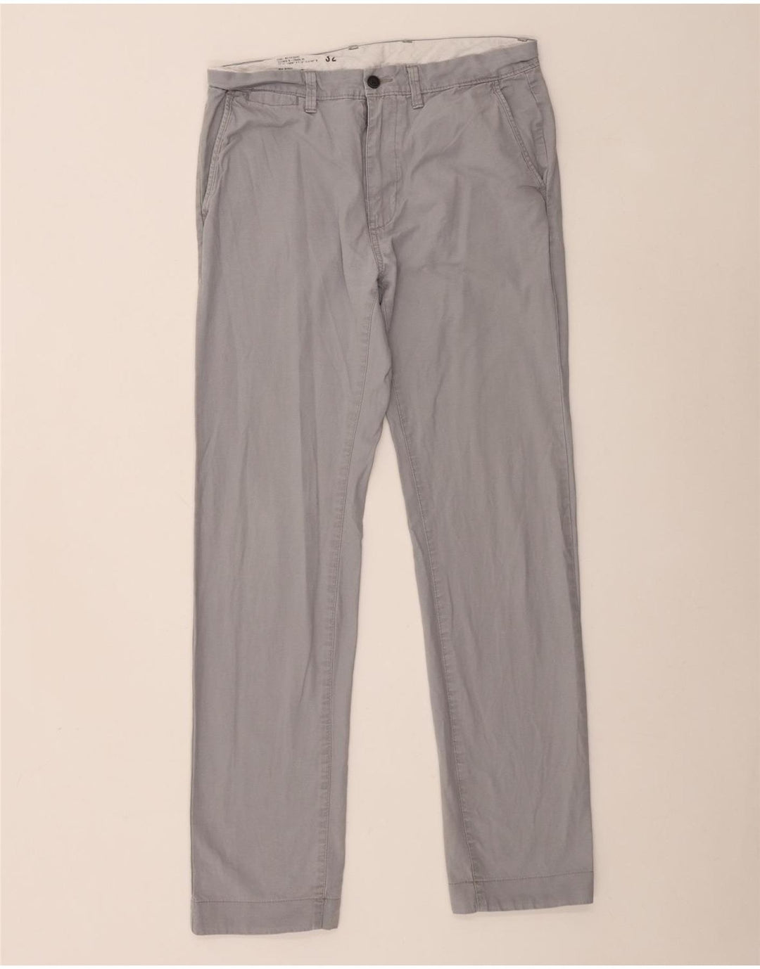 Marks & Spencer Herren gerade Chinohose W32 L33 graue Baumwolle