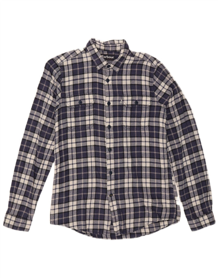 Barbour Tailored Fit Flanellhemd für Herren, klein, marineblau, kariert, Baumwolle