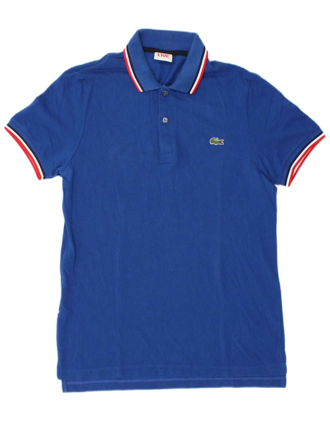 Lacoste Herren-Poloshirt, Größe 3, klein, blaue Baumwolle