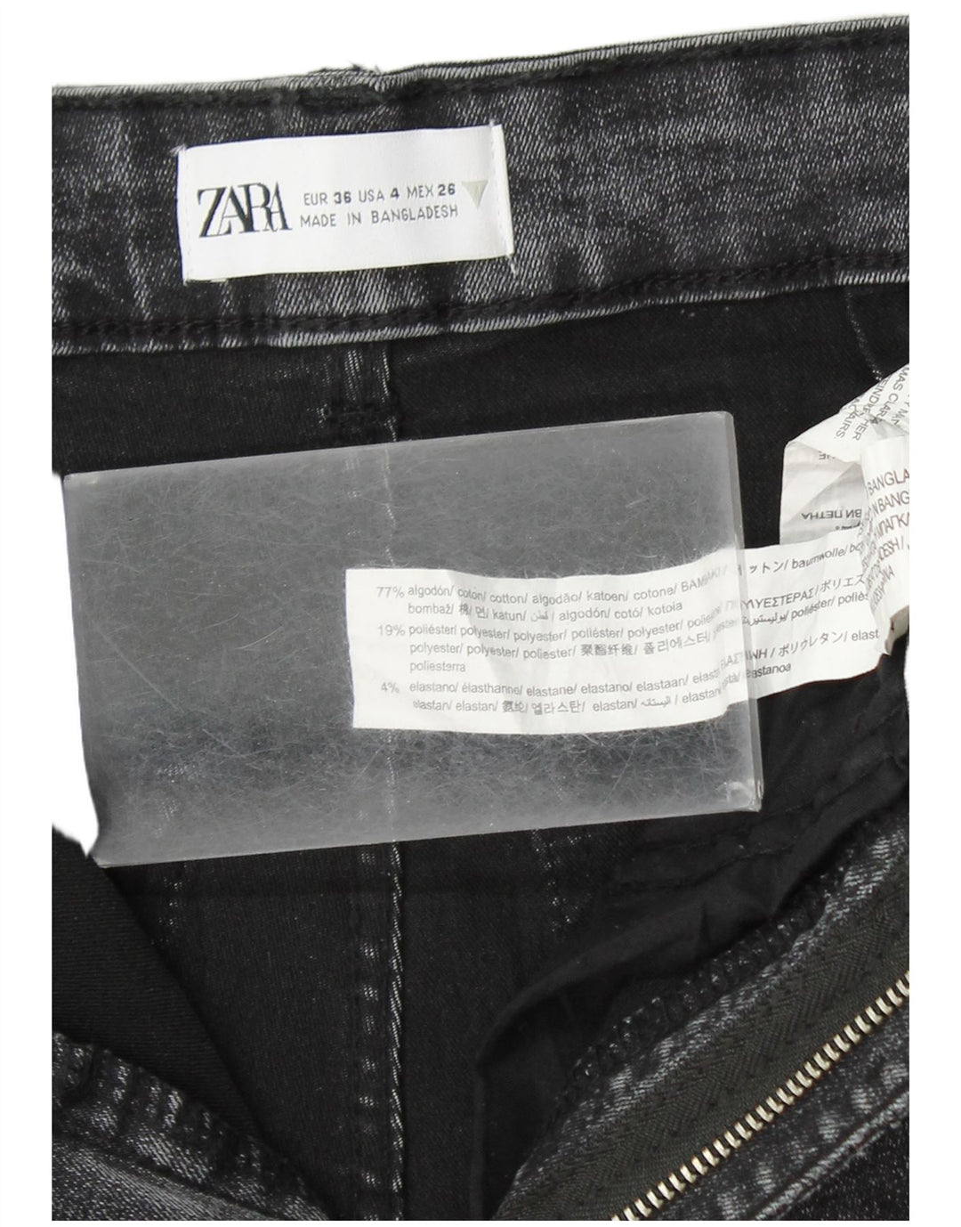 ZARA Damen Skinny Jeans EU 36 XS W26 L27 Graue Baumwolle