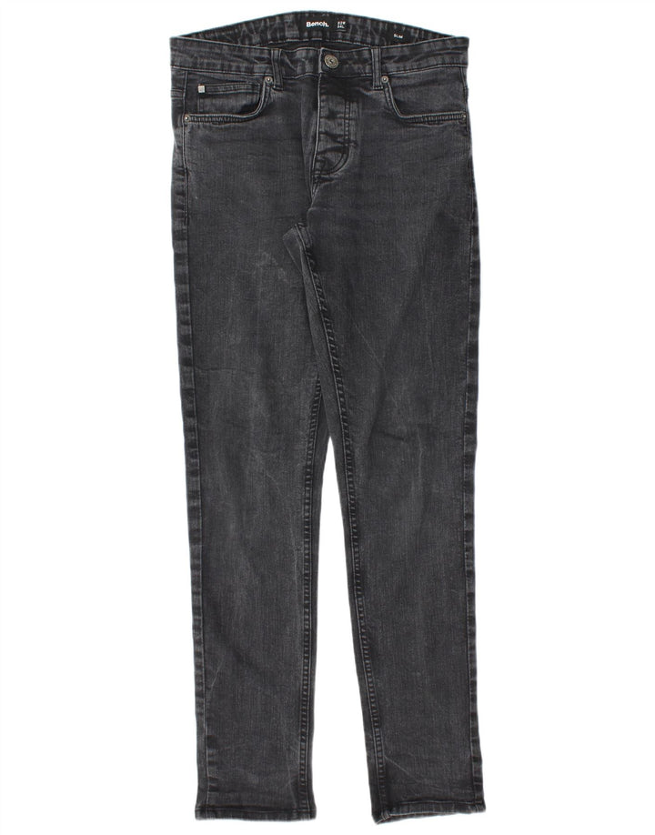Bench Herren Slim Jeans W32 L32 Schwarz Baumwolle