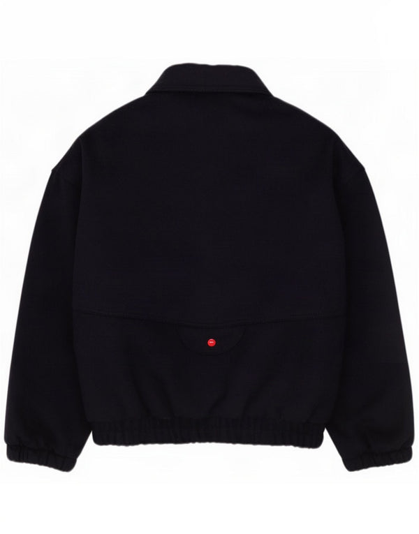 Vintage Damen Bomber-Windjacke IT 42 Medium Navy Blue Colourblock