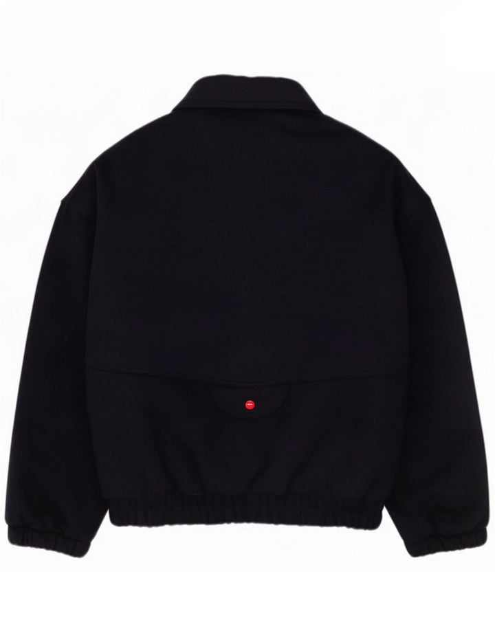 Vintage Damen Bomber-Windjacke IT 42 Medium Navy Blue Colourblock