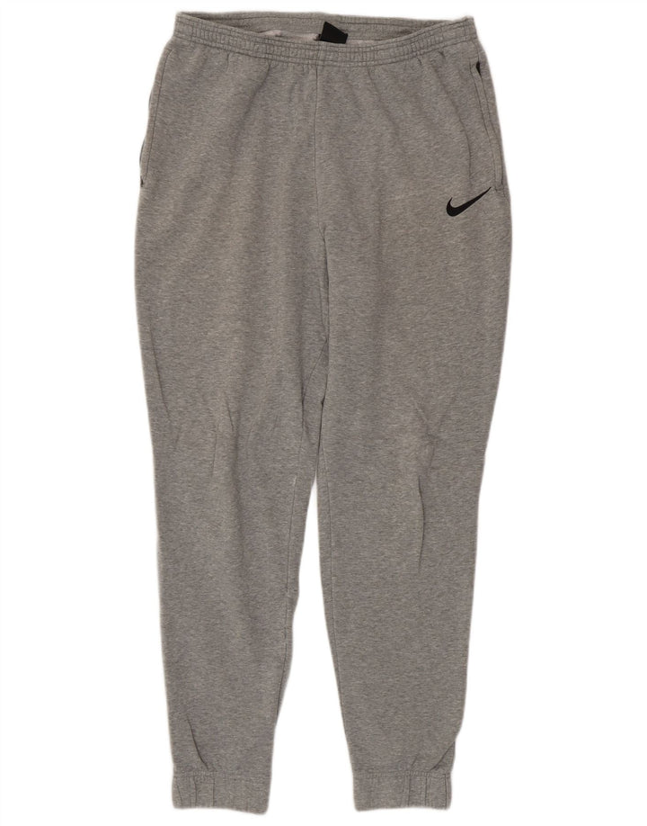 NIKE Mens Tracksuit Trousers Joggers Large  Grey Cotton