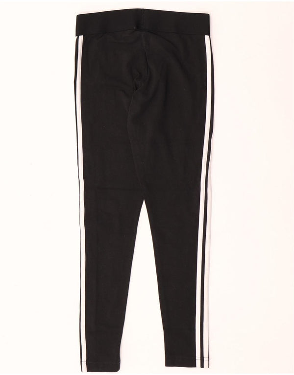 Adidas Damen Leggings UK 8/10 Small Schwarz Baumwolle
