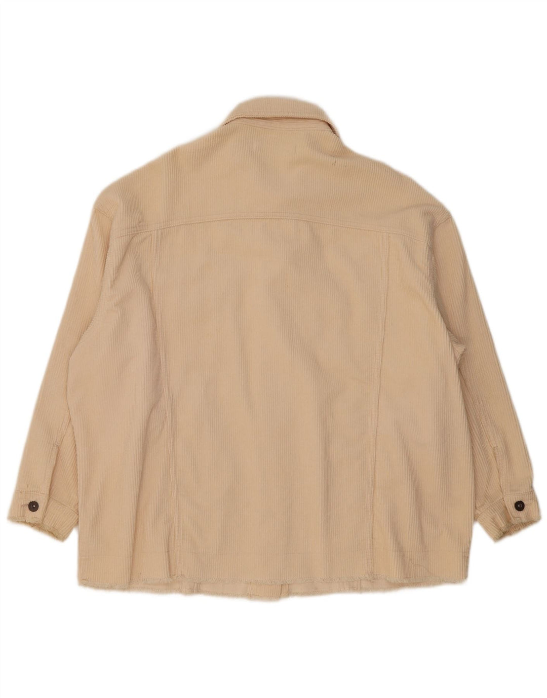 Zara Damen Übergroße Cordjacke UK 18 XL Off White Baumwolle