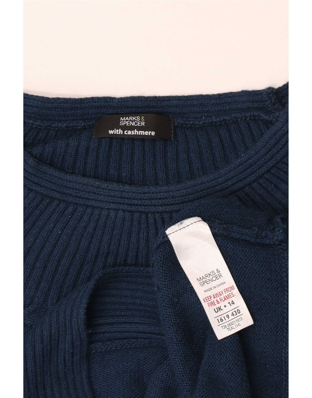 Marks & Spencer Damen-Pullover mit U-Boot-Ausschnitt, Gr. 14, Mittelblau