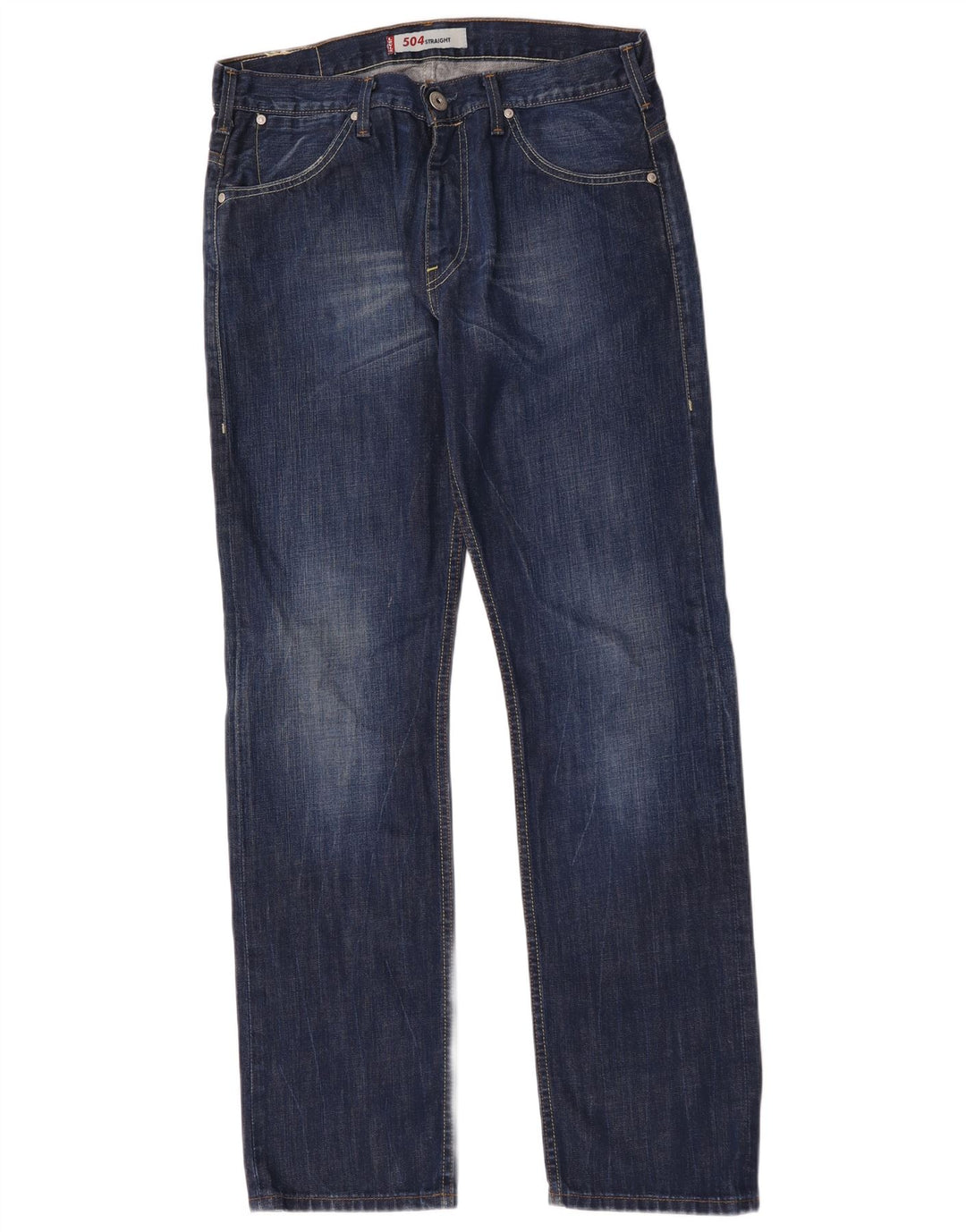 Levi's Herren 504 Straight Jeans W33 L32 Blaue Baumwolle