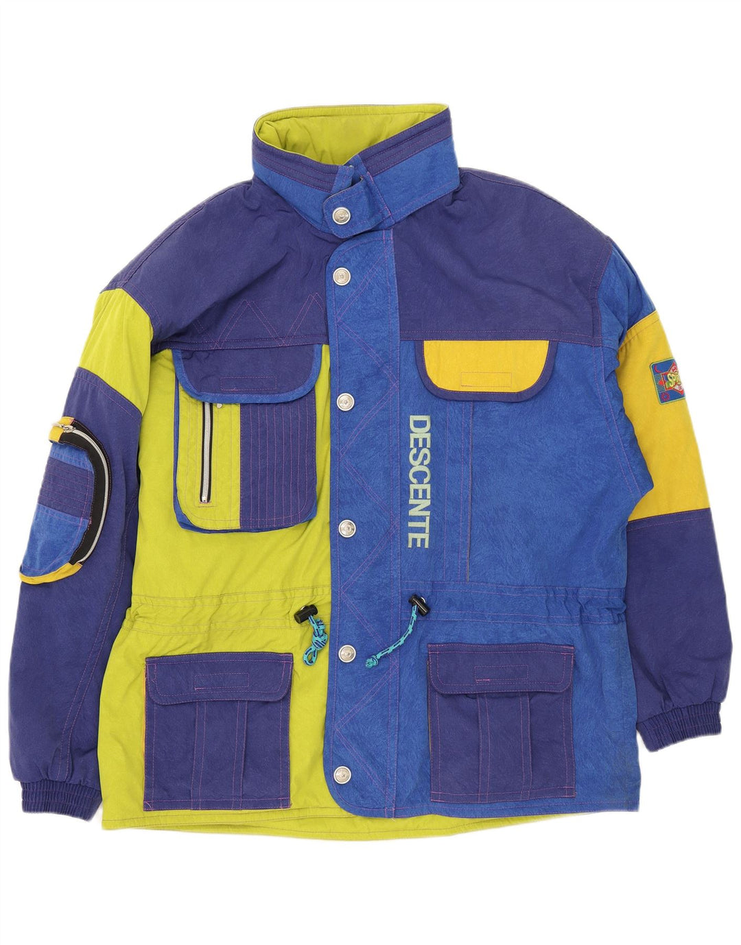 Descente Herren-Skijacke mit grafischer Kapuze, IT 56 2XL, Blau, Farbblock