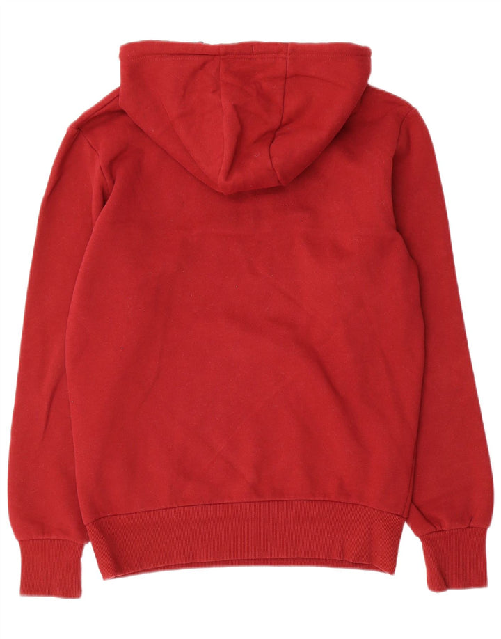 ELLESSE Herren-Kapuzenpullover mit Reißverschluss am Hals, kleine rote Baumwolle