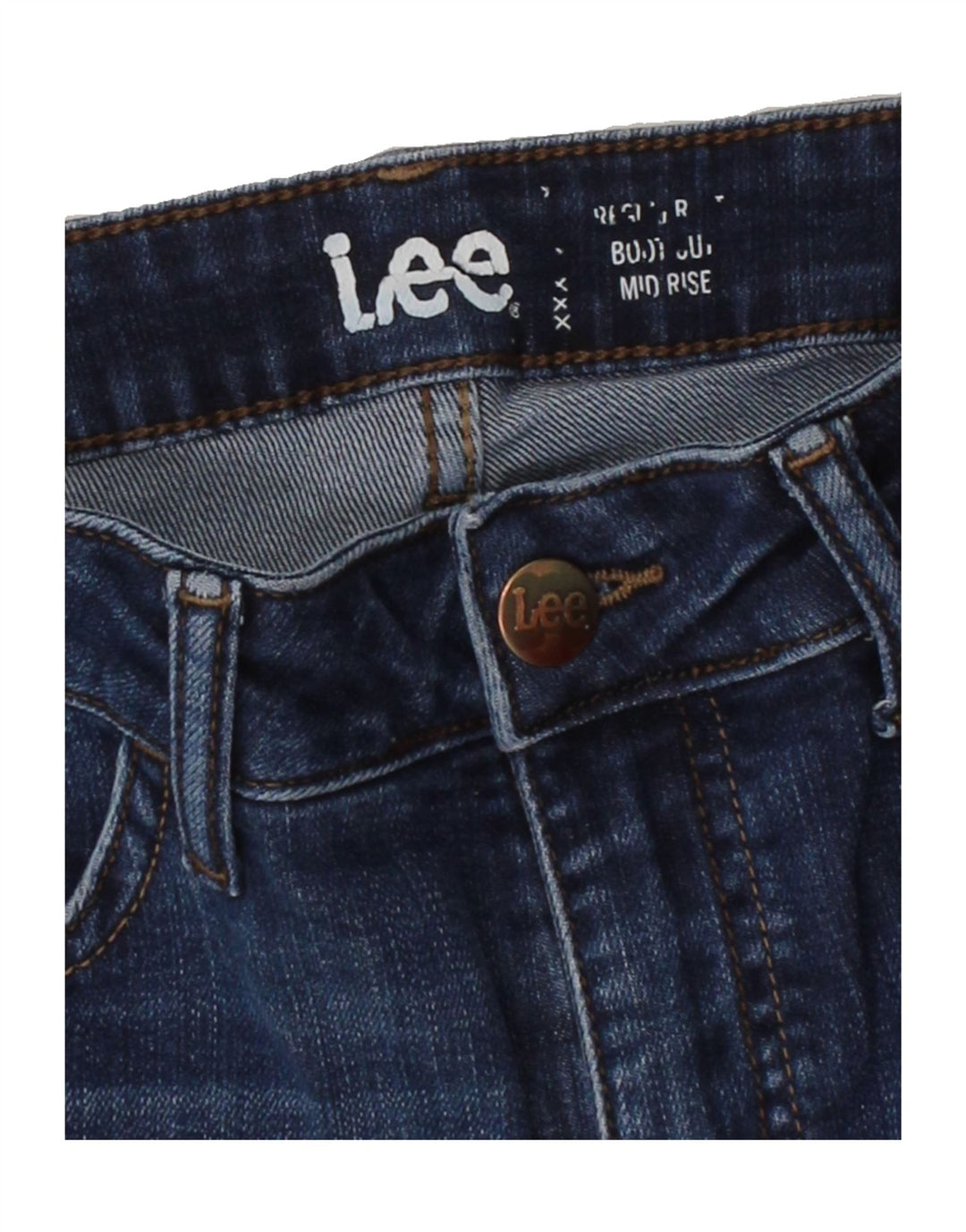 LEE Womens Mid Rise Regular Bootcut Jeans W30 L26 Navy Blue Vintage Lee and Second-Hand Lee from Messina Hembry 