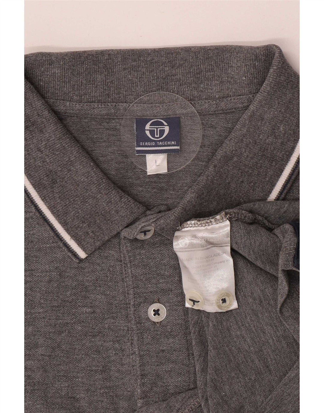 Sergio Tacchini Herren Slim Fit Poloshirt Große graue Baumwolle