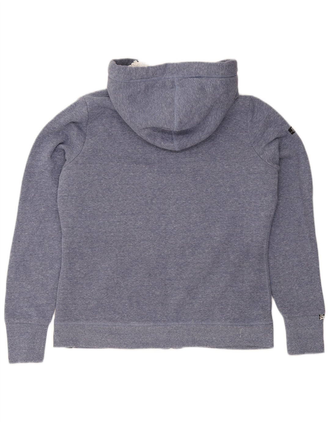 Superdry Damen-Kapuzenpullover mit Reißverschluss, UK 16, Größe L, Blau, Polyester