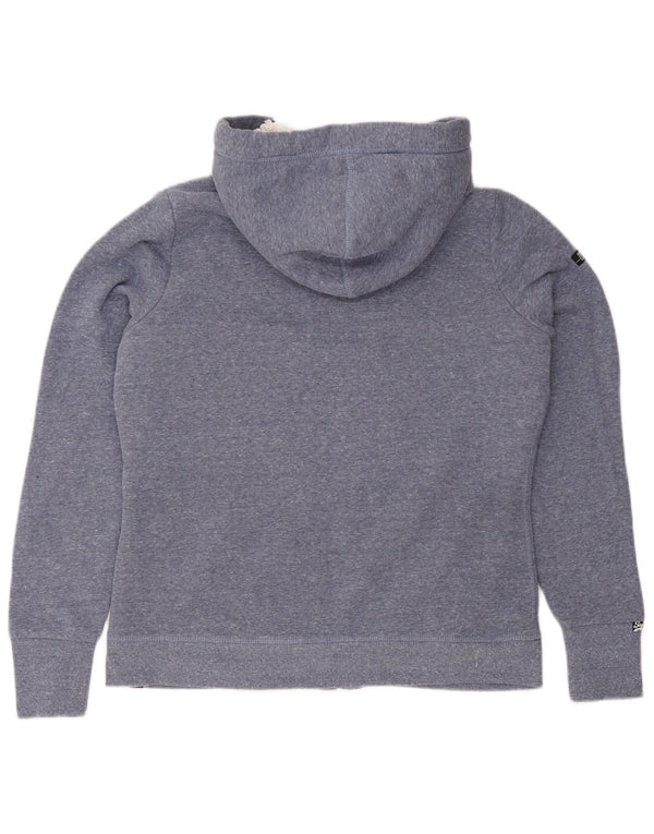 Superdry Damen-Kapuzenpullover mit Reißverschluss, UK 16, Größe L, Blau, Polyester