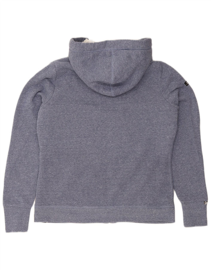 Superdry Damen-Kapuzenpullover mit Reißverschluss, UK 16, Größe L, Blau, Polyester