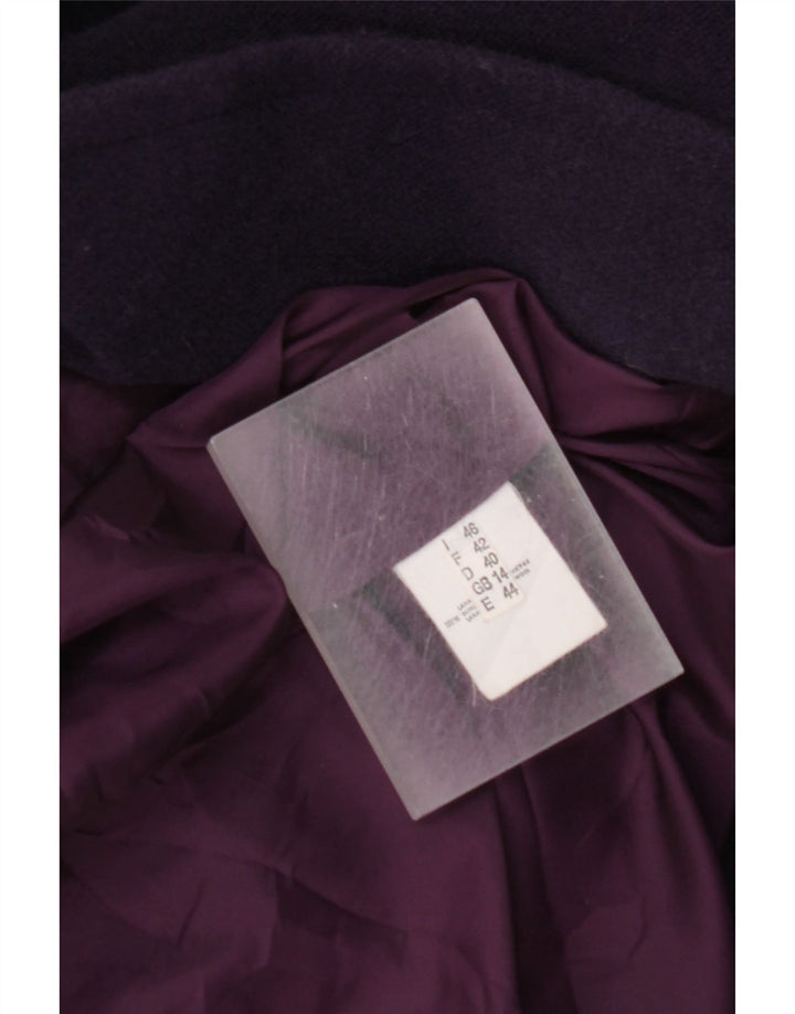 Vintage Damen Übergroßer Mantel UK 14 Große Lila Schurwolle