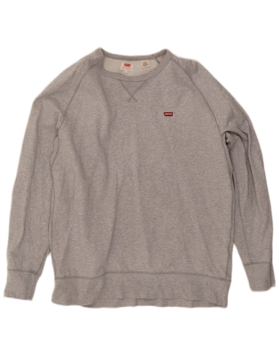 Levi's Herren-Sweatshirt-Pullover, groß, grau gefleckte Baumwolle