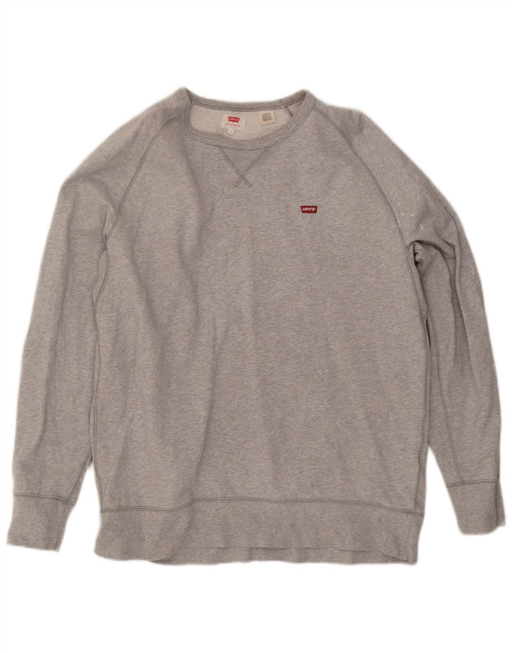 Levi's Herren-Sweatshirt-Pullover, groß, grau gefleckte Baumwolle