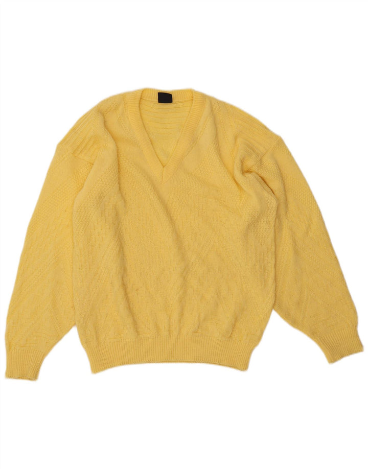 CLAUDE DE PIERRE Herren-Pullover mit V-Ausschnitt IT 50 Mittelgelbes Acryl