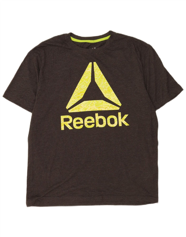 Reebok Herren Graphic T-Shirt Top Large Grau Baumwolle