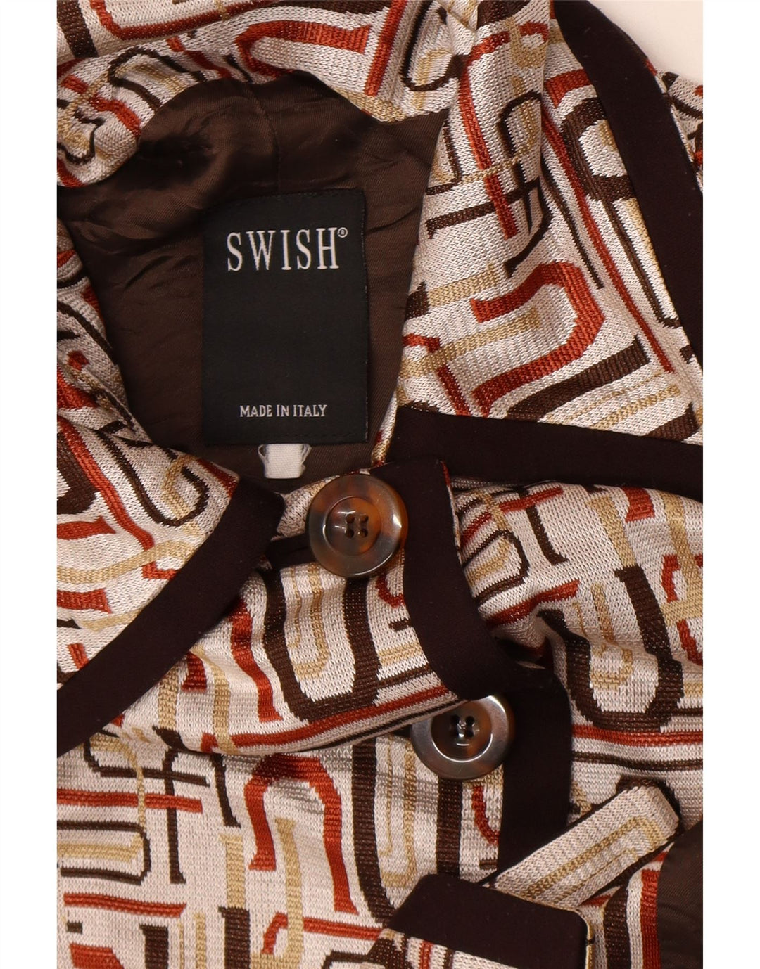 Swish Damen-Blazer mit 5 Knöpfen, UK 14, Mittelbeige, geometrisch