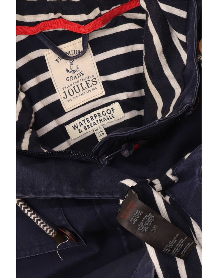 Joules Damen-Regenmantel mit Kapuze, UK 12, mittelmarineblau, Baumwolle