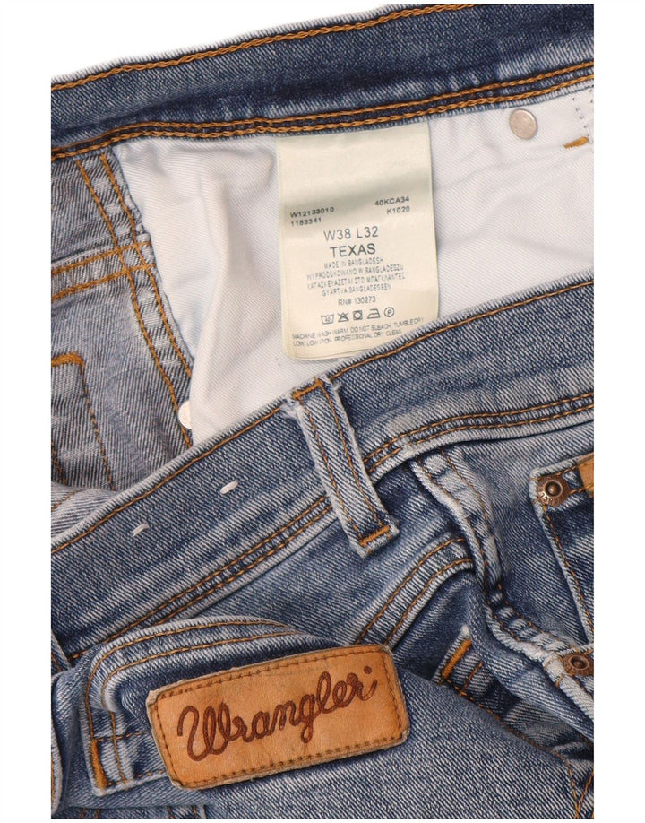 Wrangler Herren Texas Straight Jeans W38 L32 Blaue Baumwolle