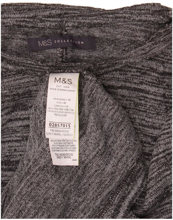 Marks & Spencer Damen Pulloverkleid UK 18 XL Grau meliertes Polyester