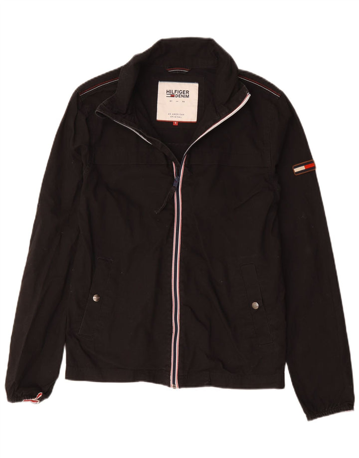 Tommy Hilfiger Herren Bomberjacke UK 36 Small Schwarz Baumwolle