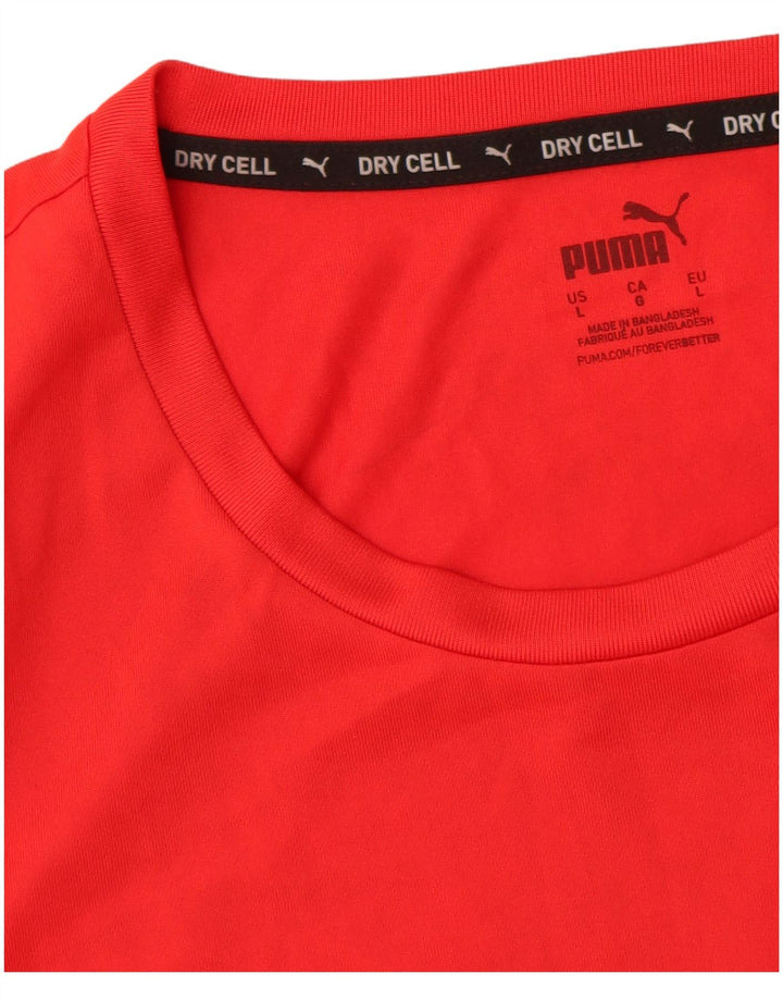 Puma Herren T-Shirt Top Large Rot Polyester