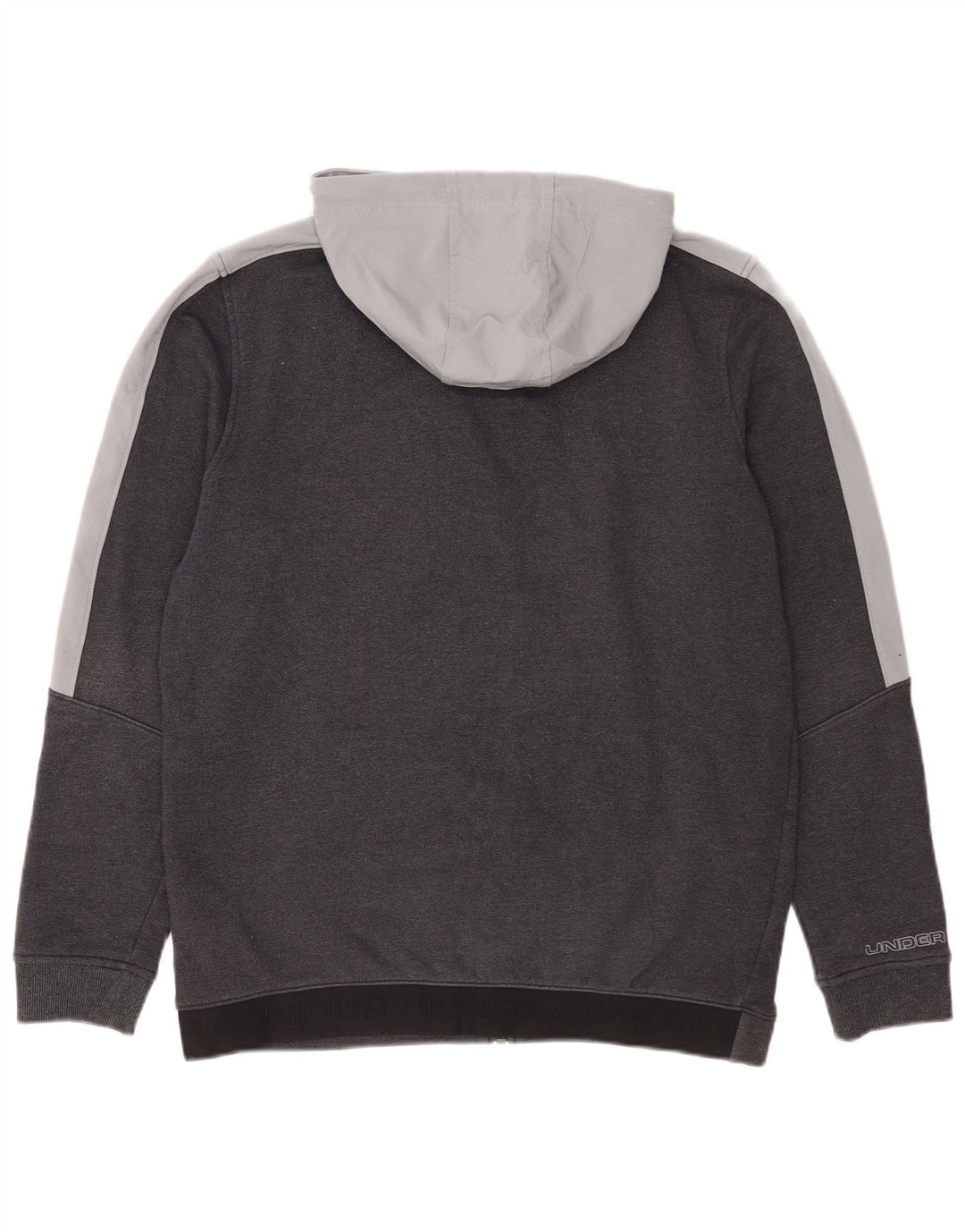 Under Armour Herren-Kapuzenpullover mit Reißverschluss, mittelgraue Colourblock-Baumwolle