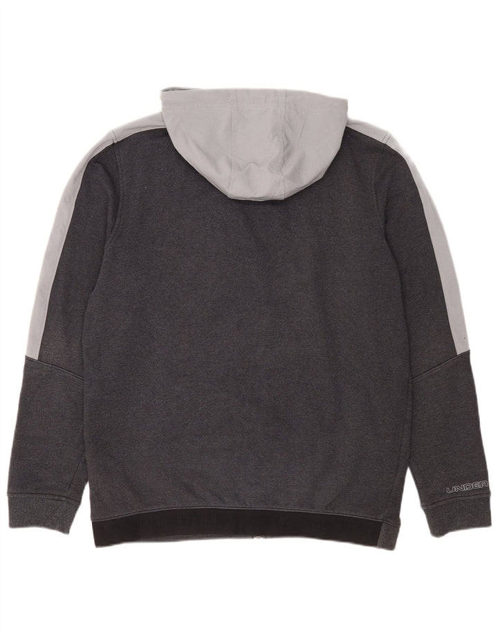 Under Armour Herren-Kapuzenpullover mit Reißverschluss, mittelgraue Colourblock-Baumwolle
