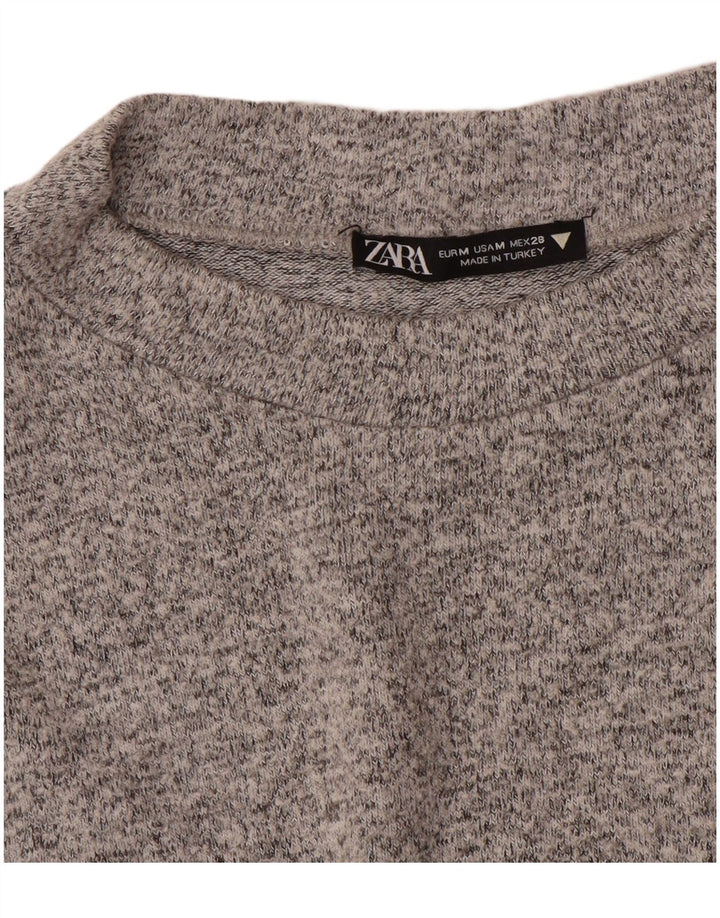 Zara Damen-Pullover mit Rundhalsausschnitt, Gr. 12, Mittelgrau