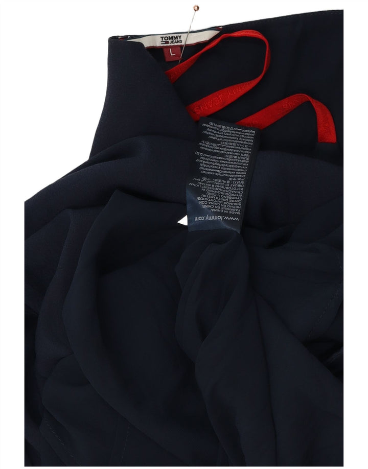 TOMMY HILFIGER Damen Slip Dress UK 14 Große Marineblaue Viskose