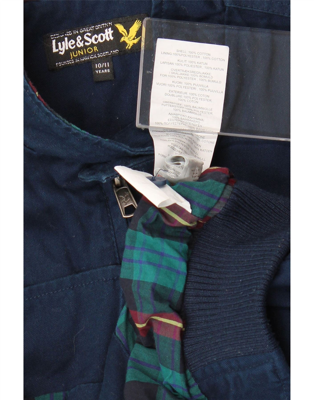 Lyle & Scott Bomberjacke für Jungen, 10–11 Jahre, marineblaue Baumwolle