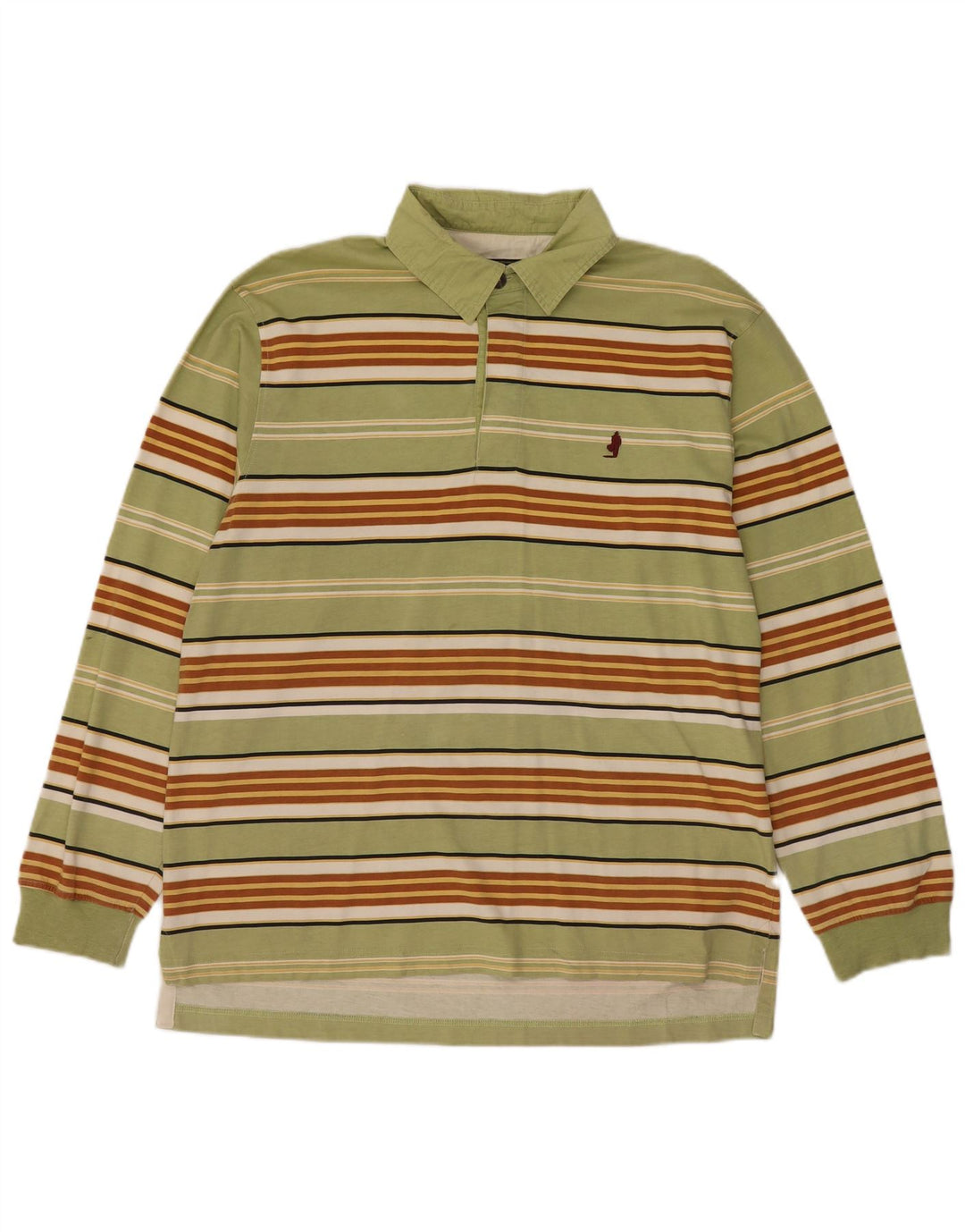 Marlboro Classics Herren-Rugby-Poloshirt, groß, grün gestreift, Baumwolle