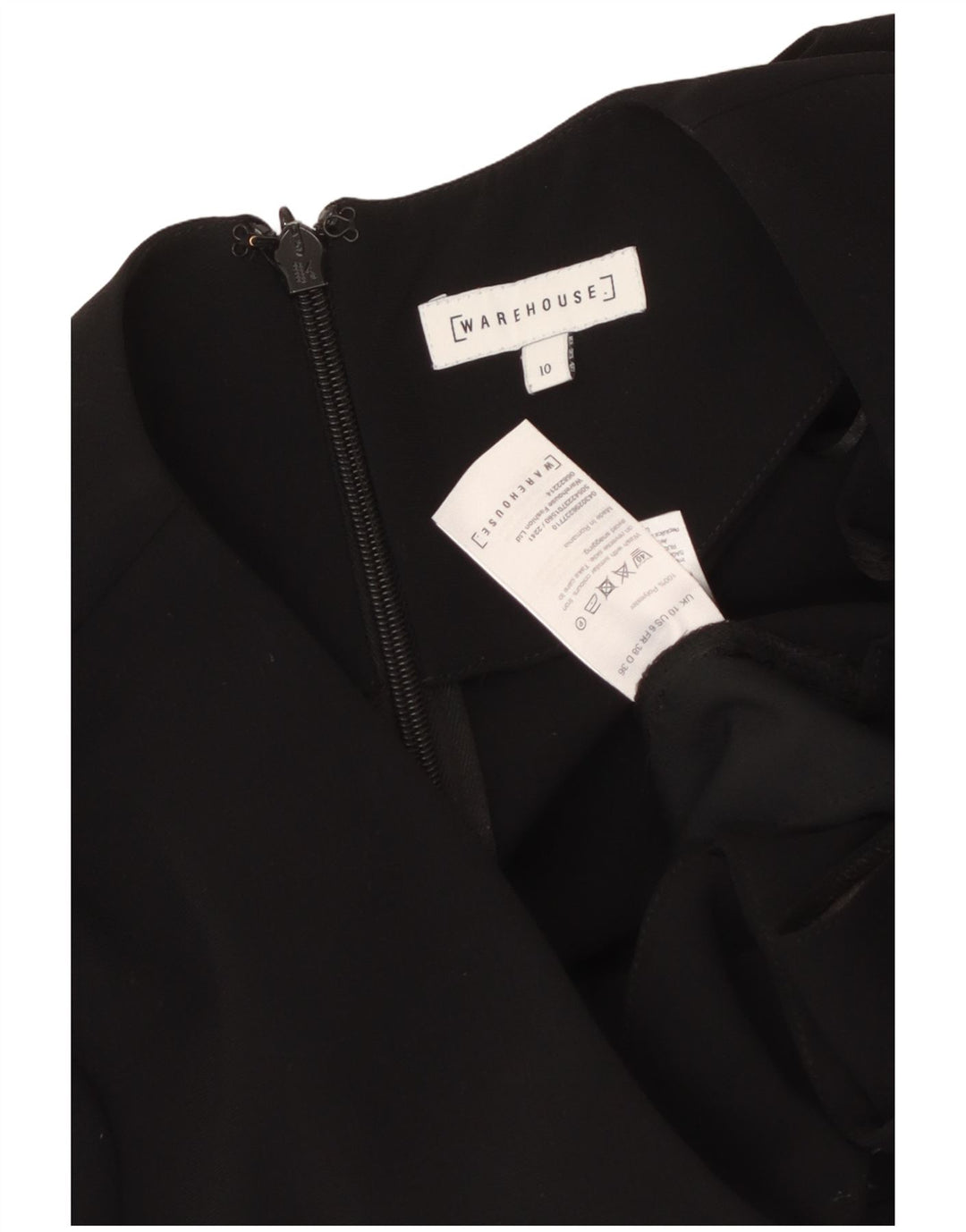 WAREHOUSE Damen Overall UK 10 Small Schwarz Polyester