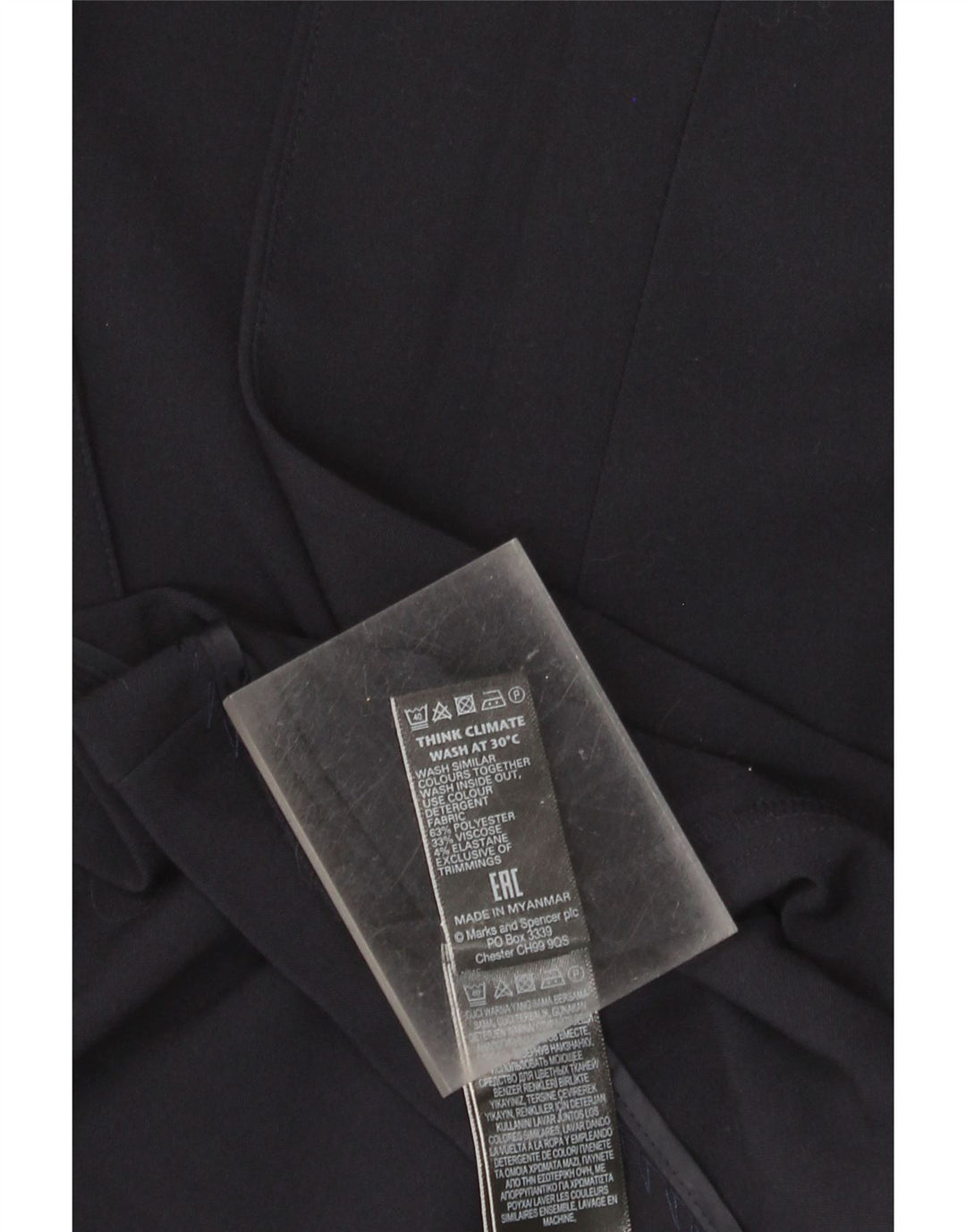 Marks & Spencer Offene Blazerjacke für Damen mit 3/4-Ärmeln, UK 22 3XL, Marineblau