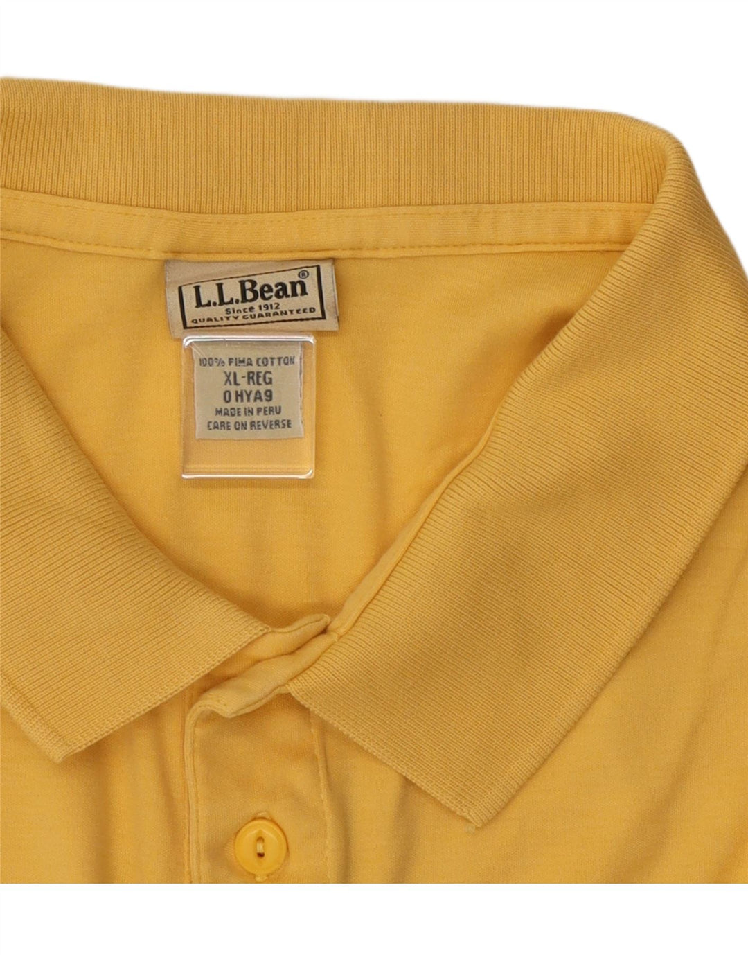 L.L.BEAN Herren Poloshirt XL Gelb Baumwolle