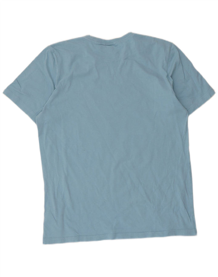 Adidas Herren Grafik-T-Shirt aus mittelblauer Baumwolle