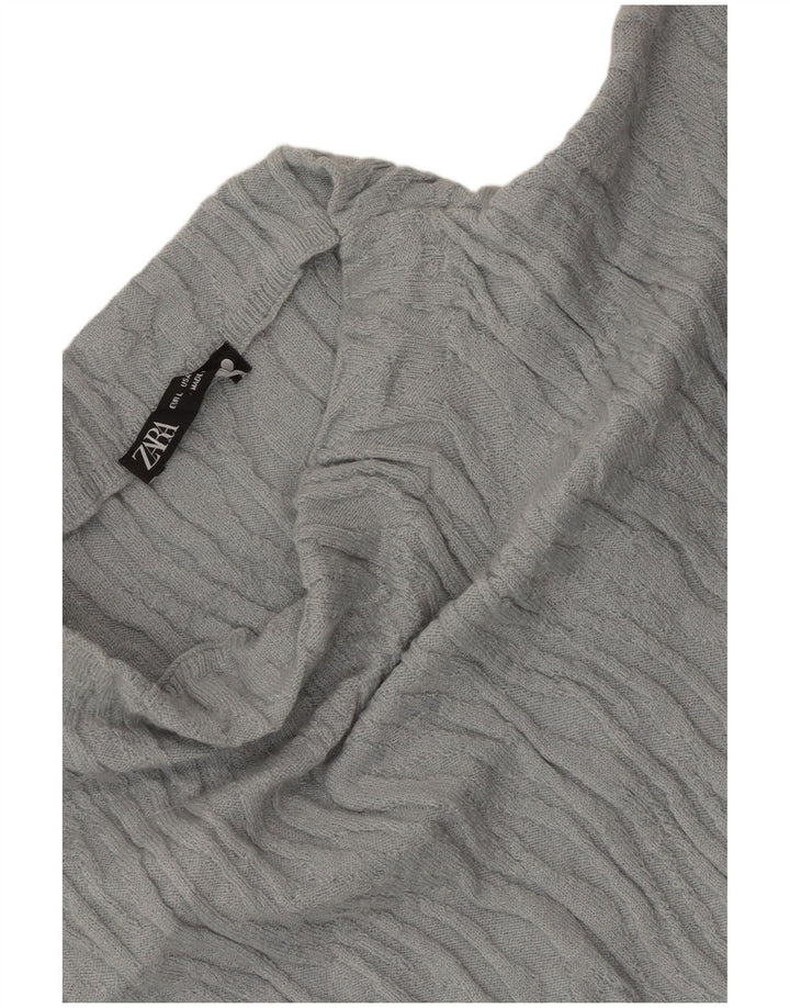 Zara Damen Bluse Top UK 14 Large Blau