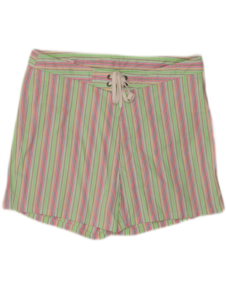 Sundek Herren-Badeshorts, groß, grün gestreift, Polyester