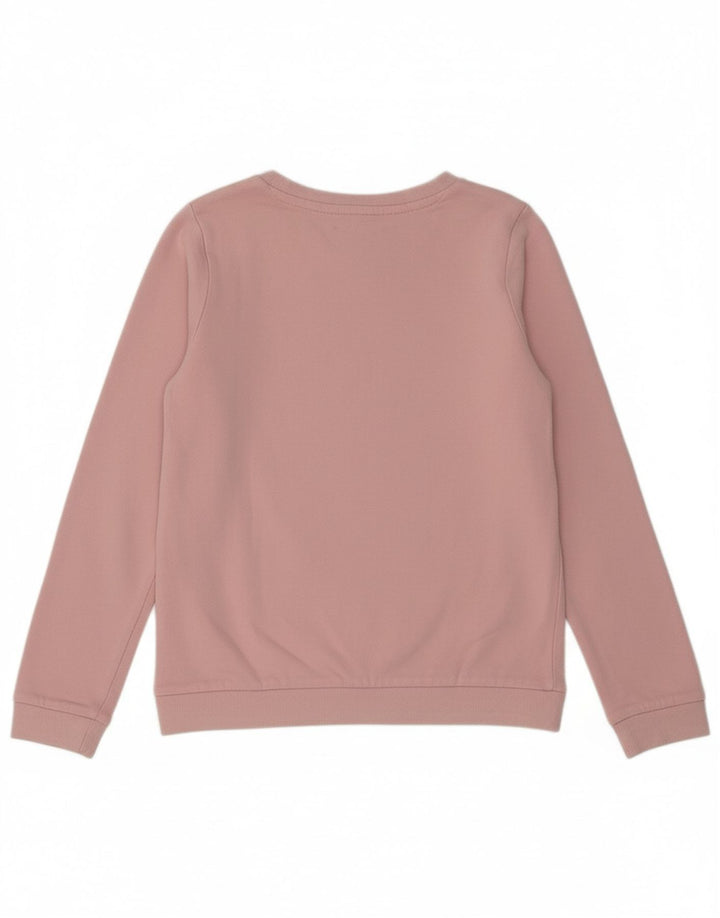 GUESS Girls Graphic Sweatshirt Jumper 9-10 Years Pink