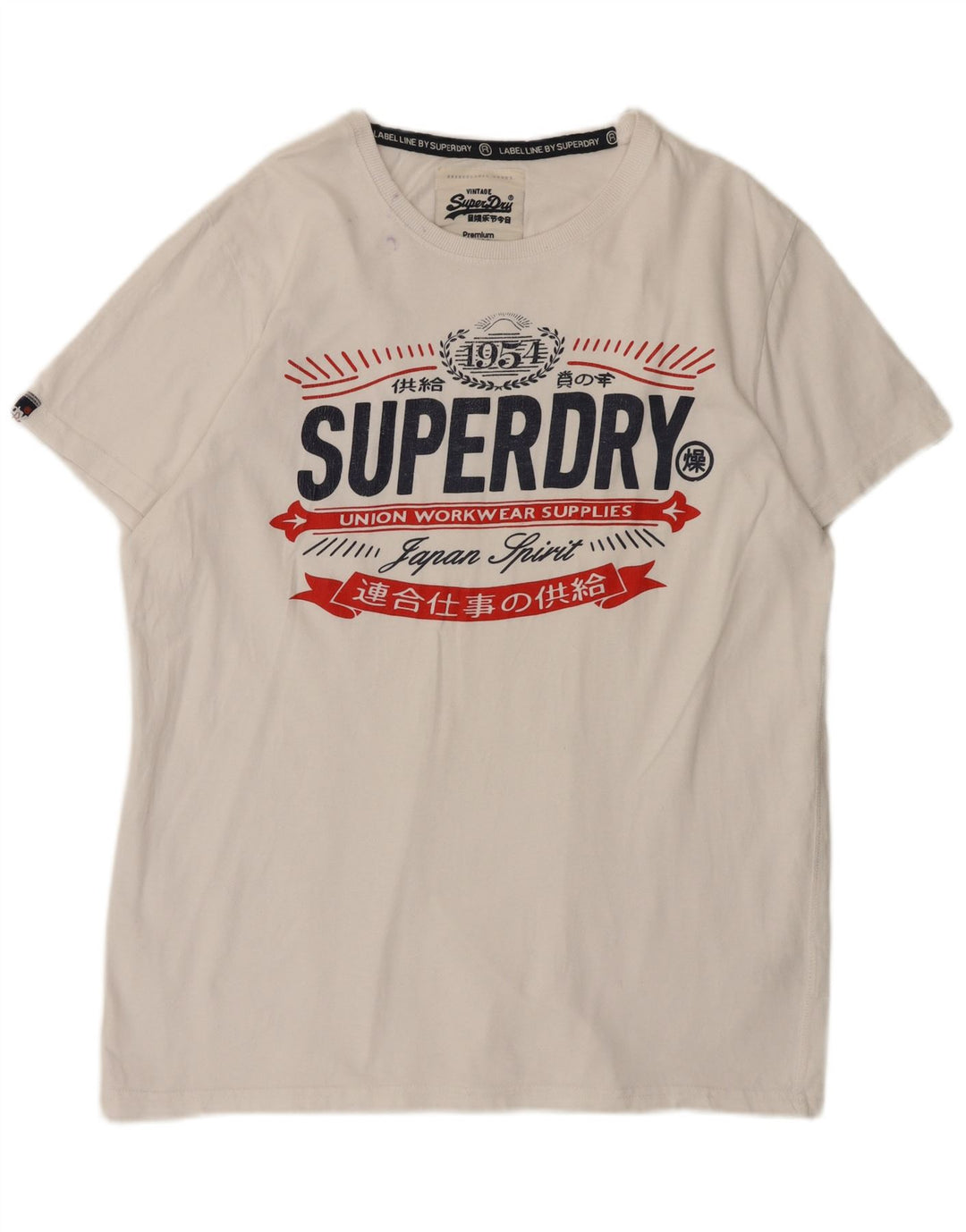 Superdry Herren Grafik-T-Shirt-Oberteil 2XL aus weißer Baumwolle