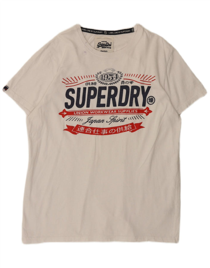 Superdry Herren Grafik-T-Shirt-Oberteil 2XL aus weißer Baumwolle