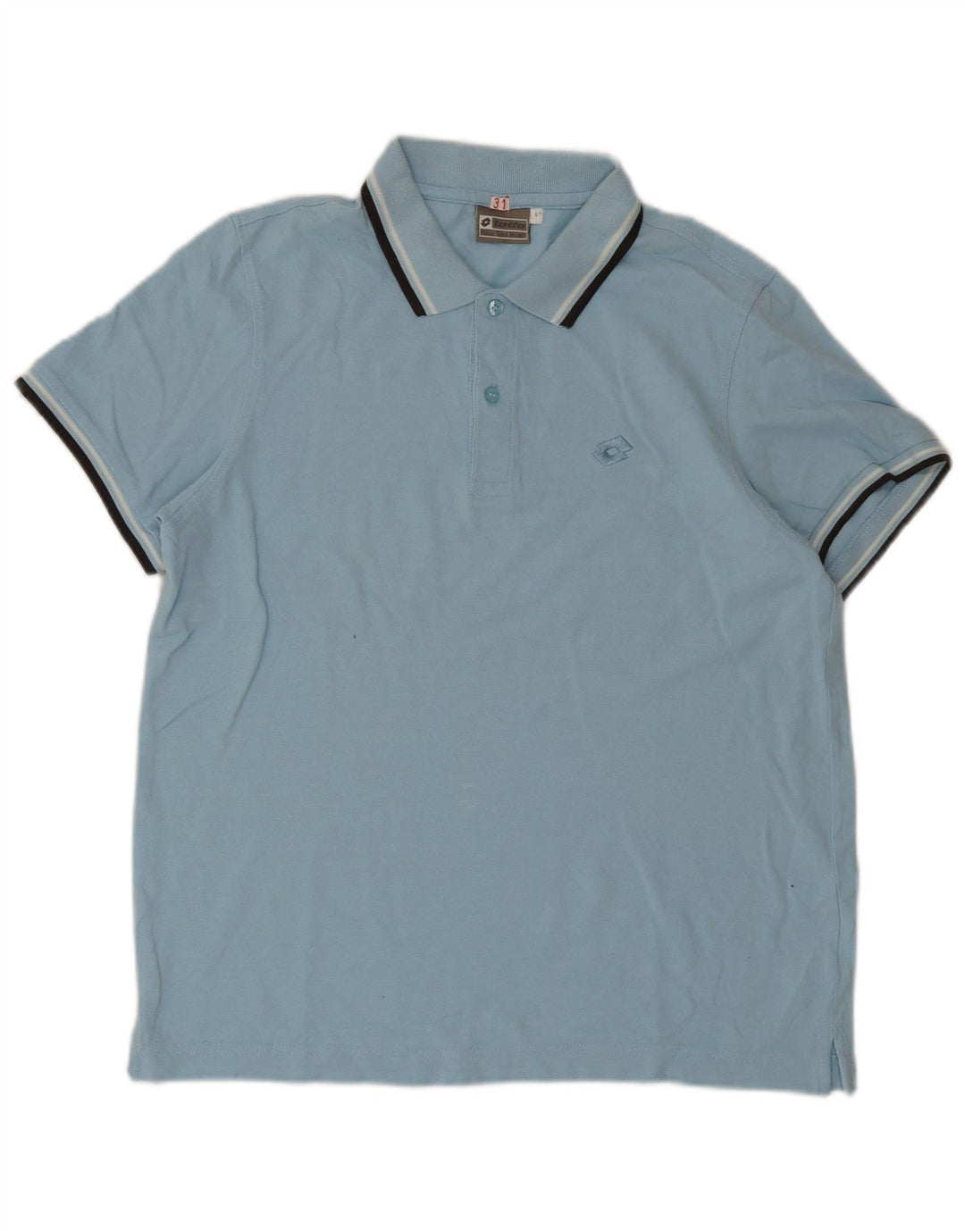 Lotto Herren-Poloshirt, groß, blau gestreift, Baumwolle